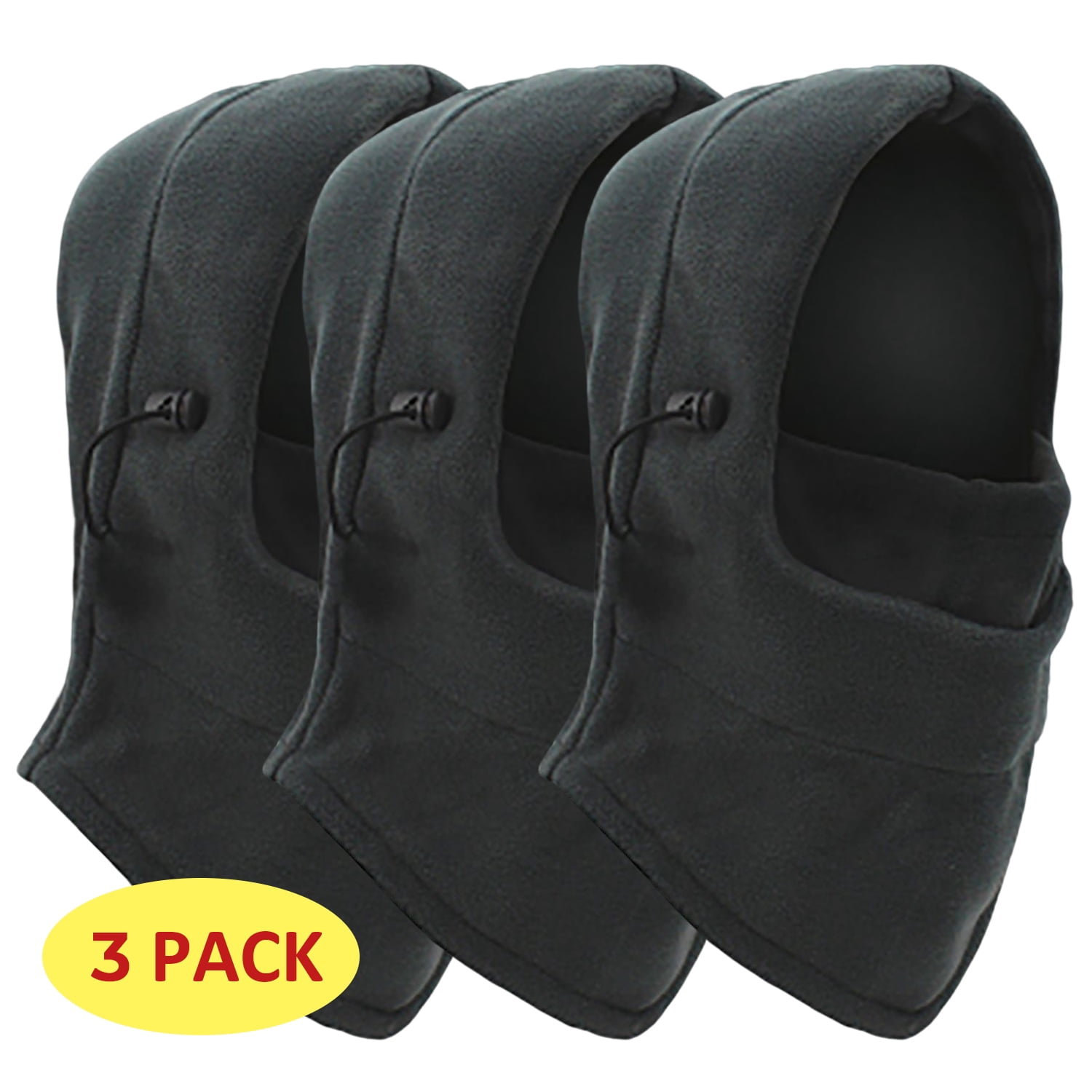 3 Pack Balaclava Face Thermal Mask for Men and Women Full Cover Outdoor Sports Gray