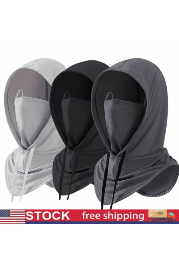 3 Pack Balaclava Sun UV Protection Hood Breathable Full Head Mask Face Cover