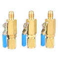 thumbnail image 1 of 3-Pack Ball Valve, R12/R134/AR410 Refrigerant Ball Valve Adapter Switch, 1/4" SAE Male to Female (1/4'' BV1414FM), HVAC Refrigeration Tool, Air Conditioning Repair Kit, Refrigeration Maintenance Kit, 1 of 9
