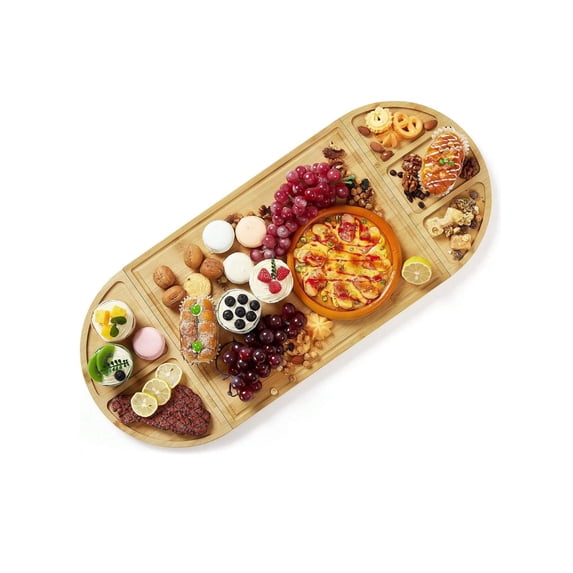 3 Pack Bamboo Charcuterie Boards Set, Large Bamboo Cheese Board Set With Deep Juicy Groove For Kitchen, Chopping Board Set For Entertaining