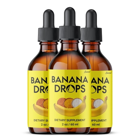 (3 Pack) Banana Drops Supplement, Advanced High Potency Formula, Liquid Extract, 3 Month Supply