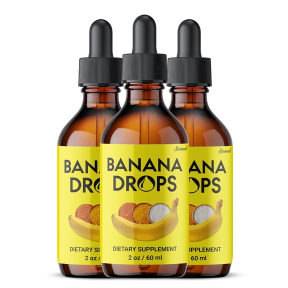 (3 Pack) Banana Drops Supplement, Advanced High Potency Formula, Liquid Extract, 3 Month Supply
