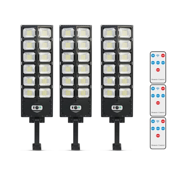 3 Pack Baokaler Solar Street Lights Wall Mounted, Super Bright Solar Flood Lights with 504 Light Beads, 3 Lighting Modes and Remote Control