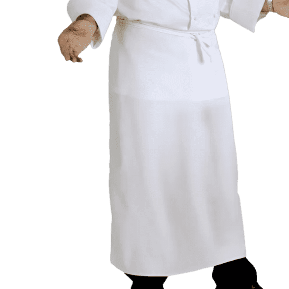 3 Pack Bar Apron 32 x 41 White | 55% Cotton 45% Polyester | No Pockets | Tie Strap Closure | Machine Washable