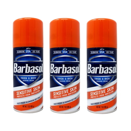3 Pack - Barbasol Shave Cream, 7 Ounce (Sensitive Skin)