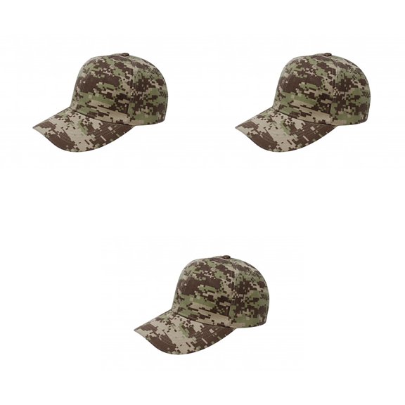3 Pack Baseball Caps Classic Adjustable Hats for Everyday Wear ( Camouflage Khaki)