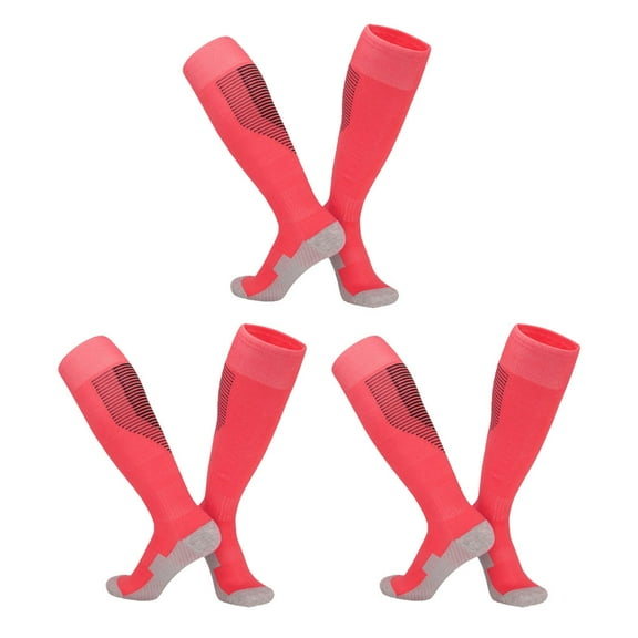 3 Pack Baseball Soccer Softball Socks for Youth Kids and Tube Socks,pink