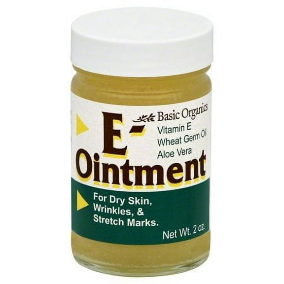 3 Pack Basic Organics for Dry Skin, Wrinkles, & Stretch Marks Wheat Germ Oil Aloe Vera E-Ointment  2 oz