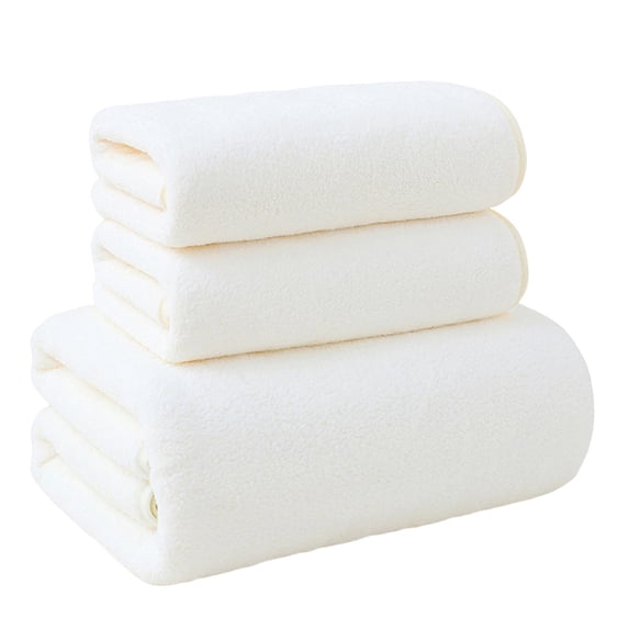 3 Pack Bath Towel Set - Quick Drying - Microfiber Coral Velvet Highly Absorbent Towels - Multipurpose Use as Bath Fitness, Bathroom, Shower, Sports, Travel 