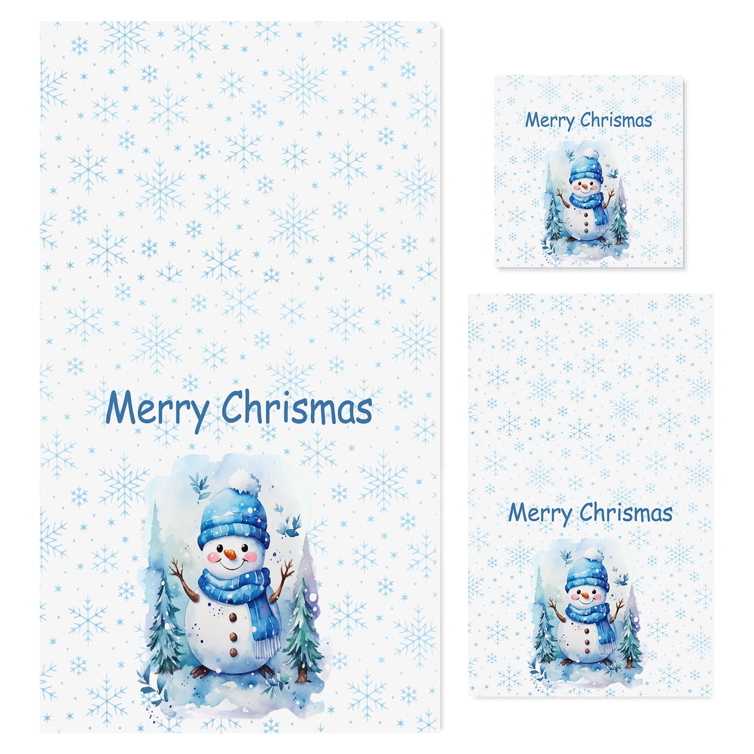 Fuklindy 3 Piece Bathroom Towels Set Christmas Series Bath Hand Towels, 1 Oversized Bath Towel, 1 Hand Towel, 1 Washcloth， Multipurpose for Bathroom, Hotel, Gym, Spa and Beach, Best Christmas Gift