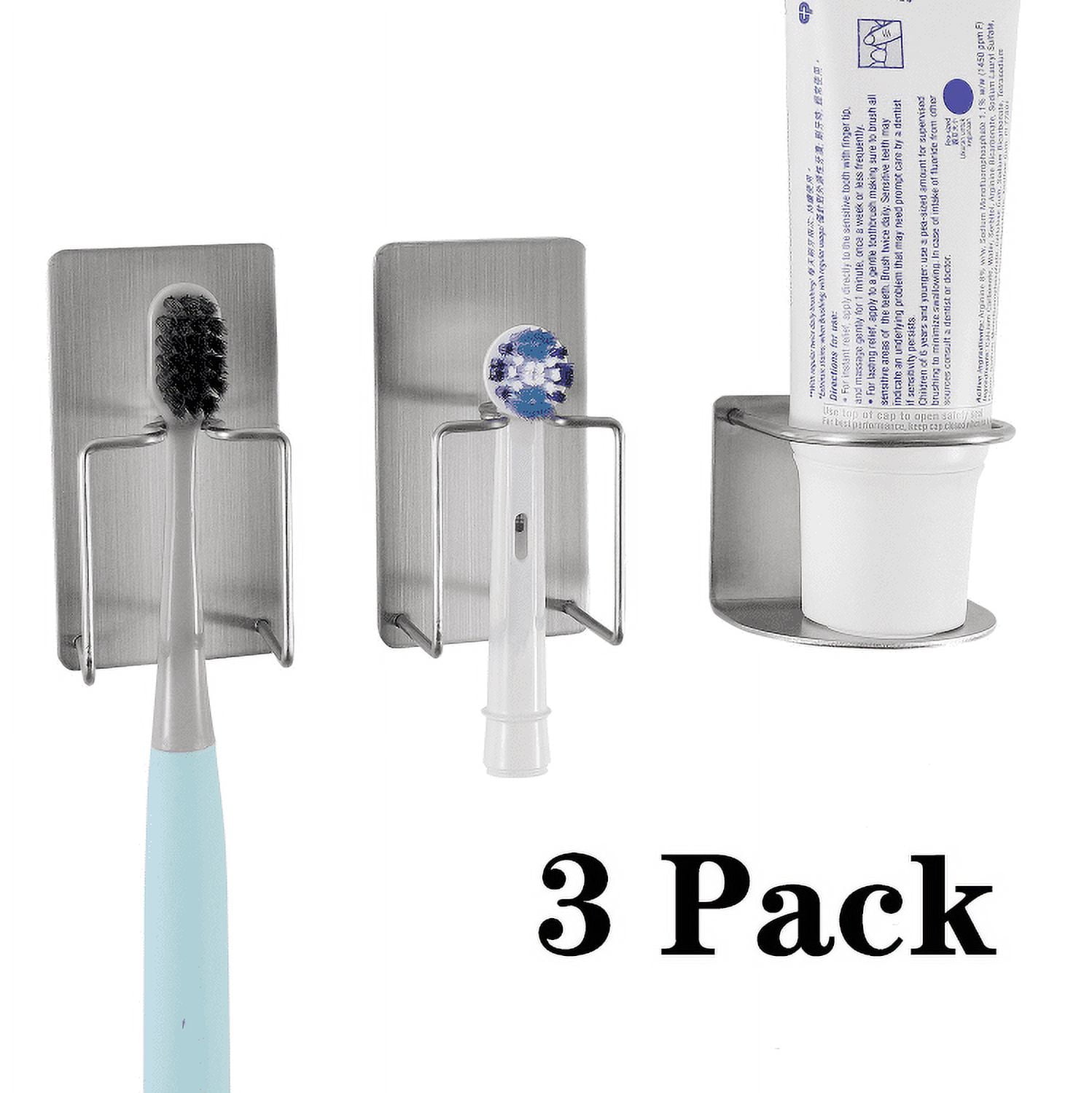 Couples' Toothbrush Holder Set For Bathroom, Wall-mounted Electric  Toothbrush Stand With Rinse Cup & Toothbrush Cup, No Drilling Required