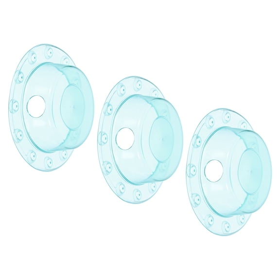 3 Pack Bathtub Overflow Drain Cover, Tub Drain Stoppers, Water Stopper Plug with Suction Cups, Adds Inches of Water for Bottomless Bath Tub Drains, Bathroom Household, Blue