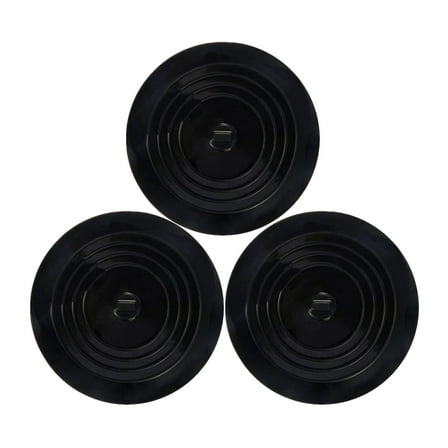 3-Pack Bathtub Stopper Plug | 6-Inch Flat Cover for Sinks & Drains | Soft Rubber Hair Catcher for Kitchen Bathroom Laundry Use