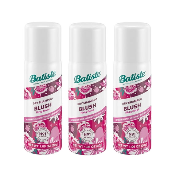 3 Pack Batiste Blush Floral & Fruity Dry Shampoo Travel Size 1.6oz Each