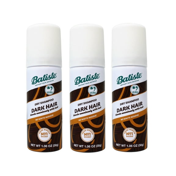 3 Pack - Batiste Dry Shampoo, Divine Dark, Mini Travel Size Spray 1.6 Oz Each