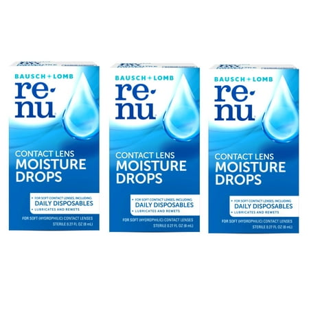 3 Pack - renu MultiPlus Lubricating & Rewetting Drops –From Bausch + Lomb –8 mL (0.27 fl. oz.)