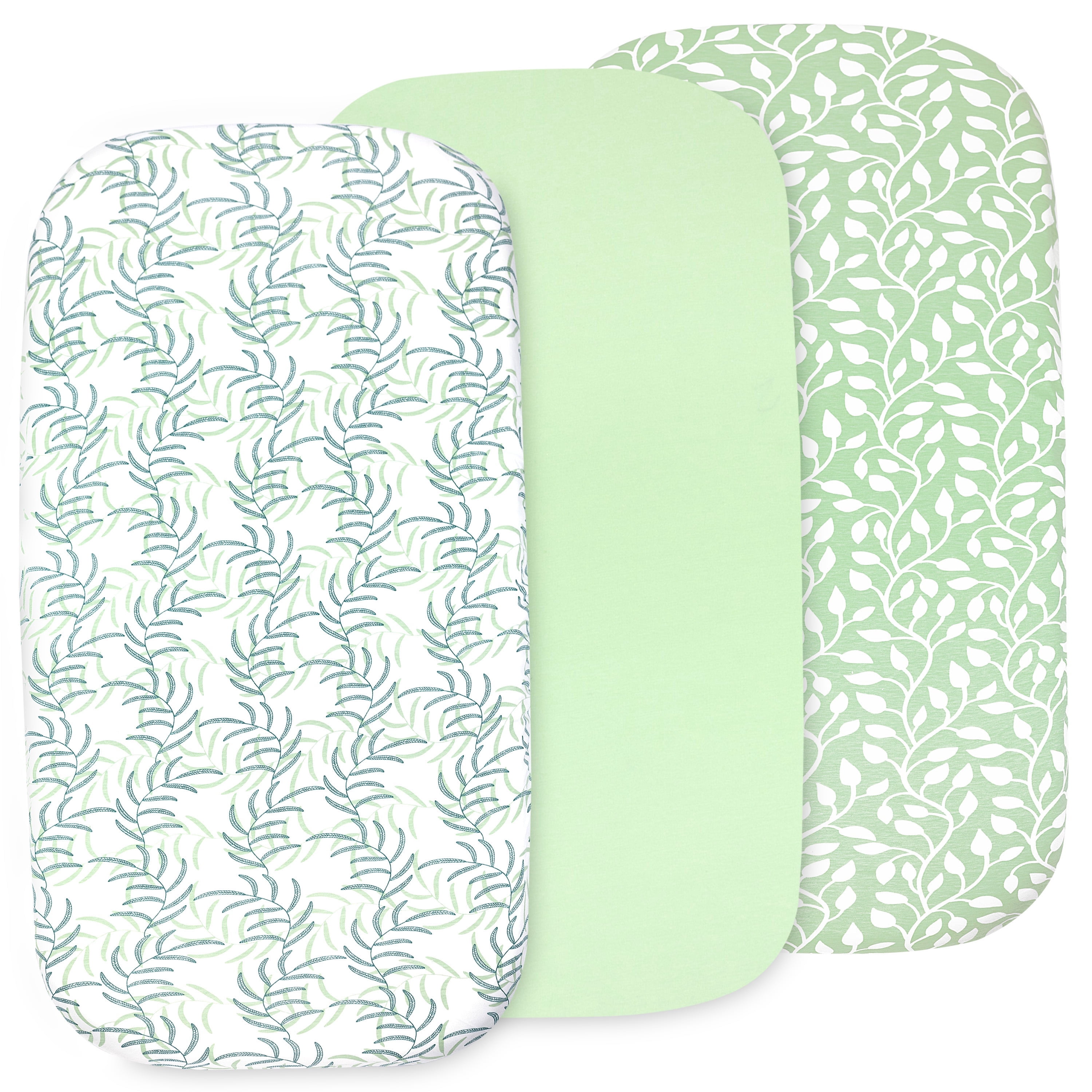 3 Pack Bedside Sleeper Bassinet Fitted Sheets, Organic Cotton, 33x20x4 Inches, Compatible with Pads Size Between 17-21 in Width, 29-33 in Length, and 1.5-4 in Thick