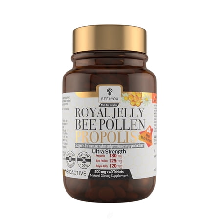 (3 Pack) Bee & You Propolis Royal Jelly,Tabs 60 Ct
