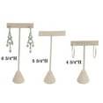 thumbnail image 1 of 3 Pack Beige Faux Suede Earring T Stand Showcase Display, 1 of 1