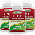 thumbnail image 1 of 3 Pack Best Naturals 5-HTP 200 mg 120 Vegetarian Capsules, 1 of 7