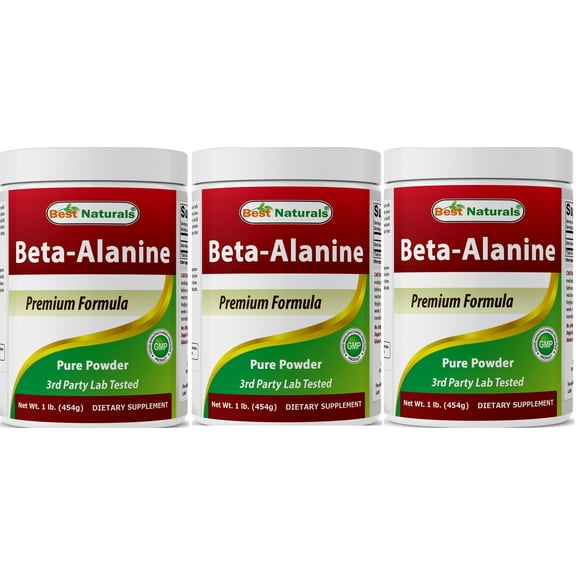 3 Pack Best Naturals Beta Alanine 1 Lb Pure Powder