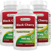 3 Pack Best Naturals Black Cherry 1000 mg 180 Capsules