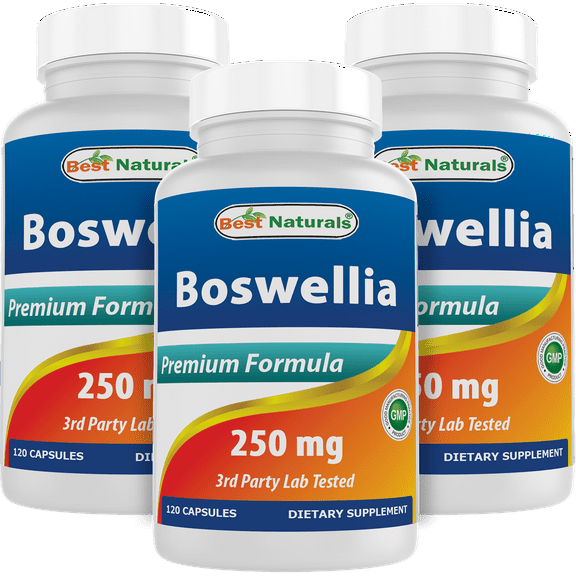 3 Pack Best Naturals Boswellia 250 mg 120 Capsules | Standardized to 65% Boswellic acid