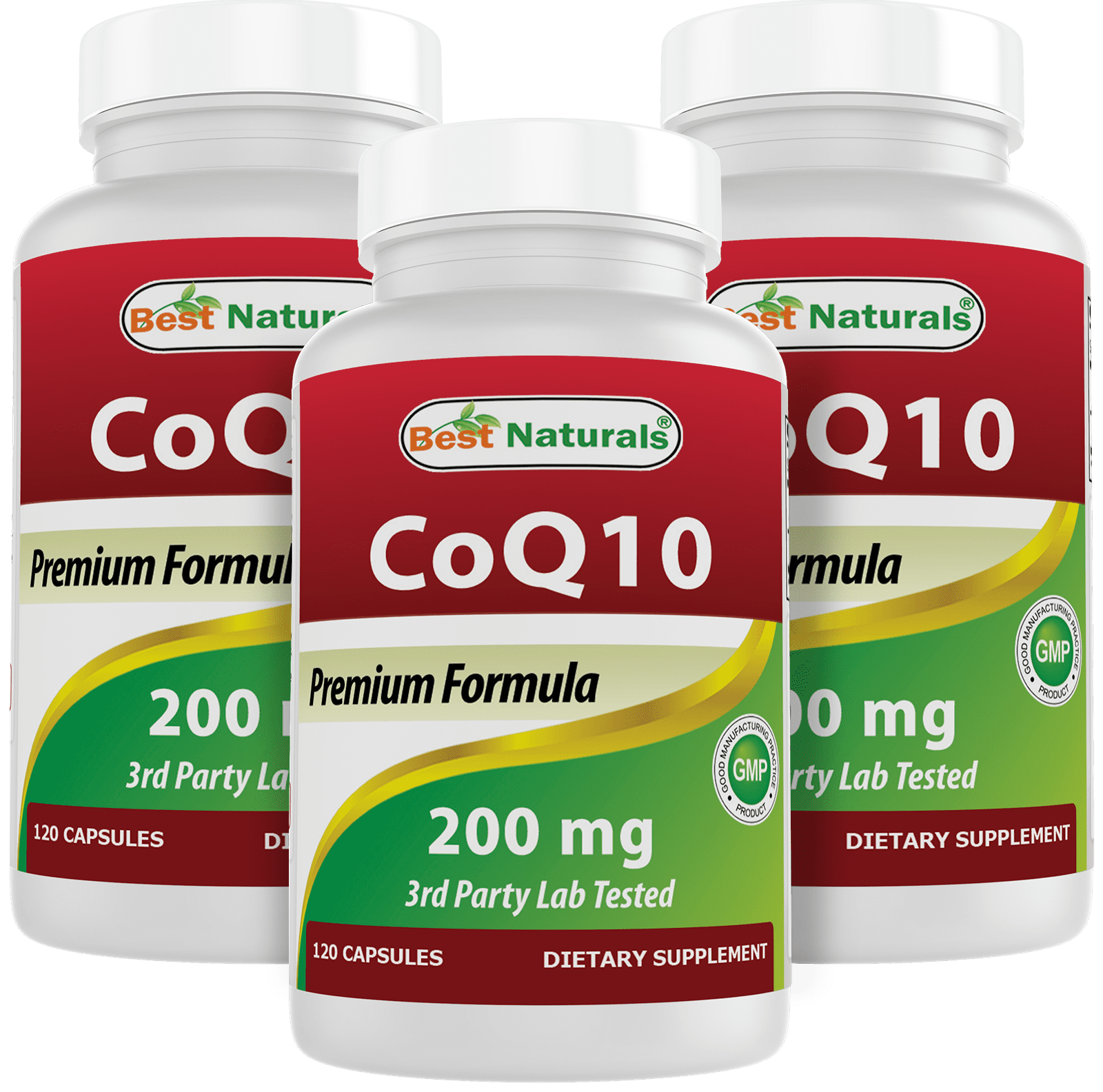 What Is The Best Coq10 Brand Best Naturals COQ10 200mg Capsules, 3 Pack, 120 Count Each, Non-GMO