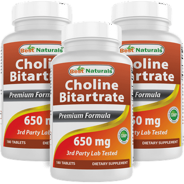 3 Pack Best Naturals Choline 650 mg 180 Tablets