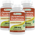 thumbnail image 1 of 3 Pack Best Naturals Chromium Picolinate 200 mcg 240 Tablets, 1 of 2