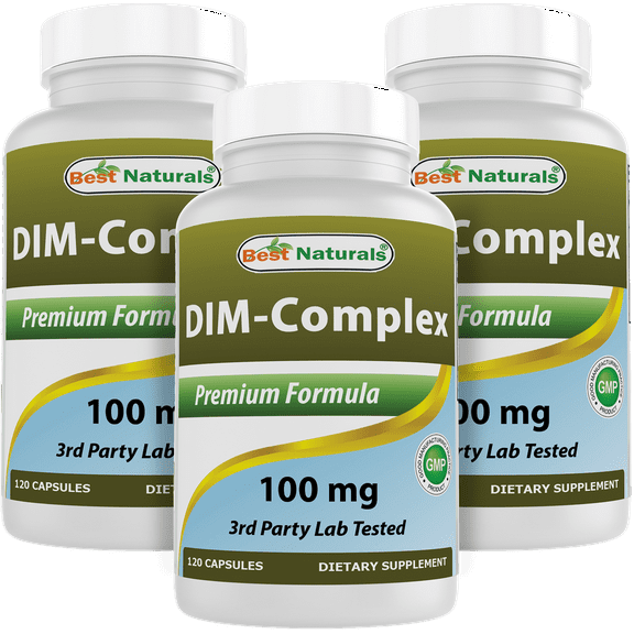 3 Pack Best Naturals DIM Complex 100 mg 120 Capsules