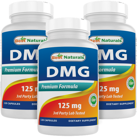 3 Pack Best Naturals DMG 125 mg 120 Capsules