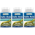 thumbnail image 1 of 3 Pack Best Naturals Folic Acid 800 mcg 240 Capsules, 1 of 4