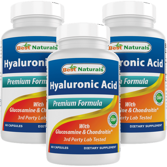 3 Pack Best Naturals Hyaluronic Acid 100 mg 60 Capsules