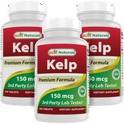 3 Pack Best Naturals Kelp 150 mcg 300 Tablets | (A Natural Source of Iodine)