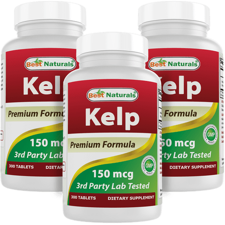 3 Pack Best Naturals Kelp 150 mcg 300 Tablets | (A Natural Source of Iodine)