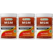 3 Pack Best Naturals MSM Pure Powder 1 Lb 454g