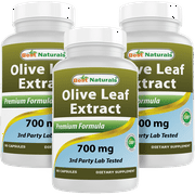 3 Pack Best Naturals Olive Leaf Extract 700 mg 90 Capsules (Total 270 Capsules)
