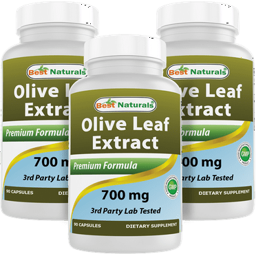 3 Pack Best Naturals Olive Leaf Extract 700 mg 90 Capsules (Total 270 Capsules)