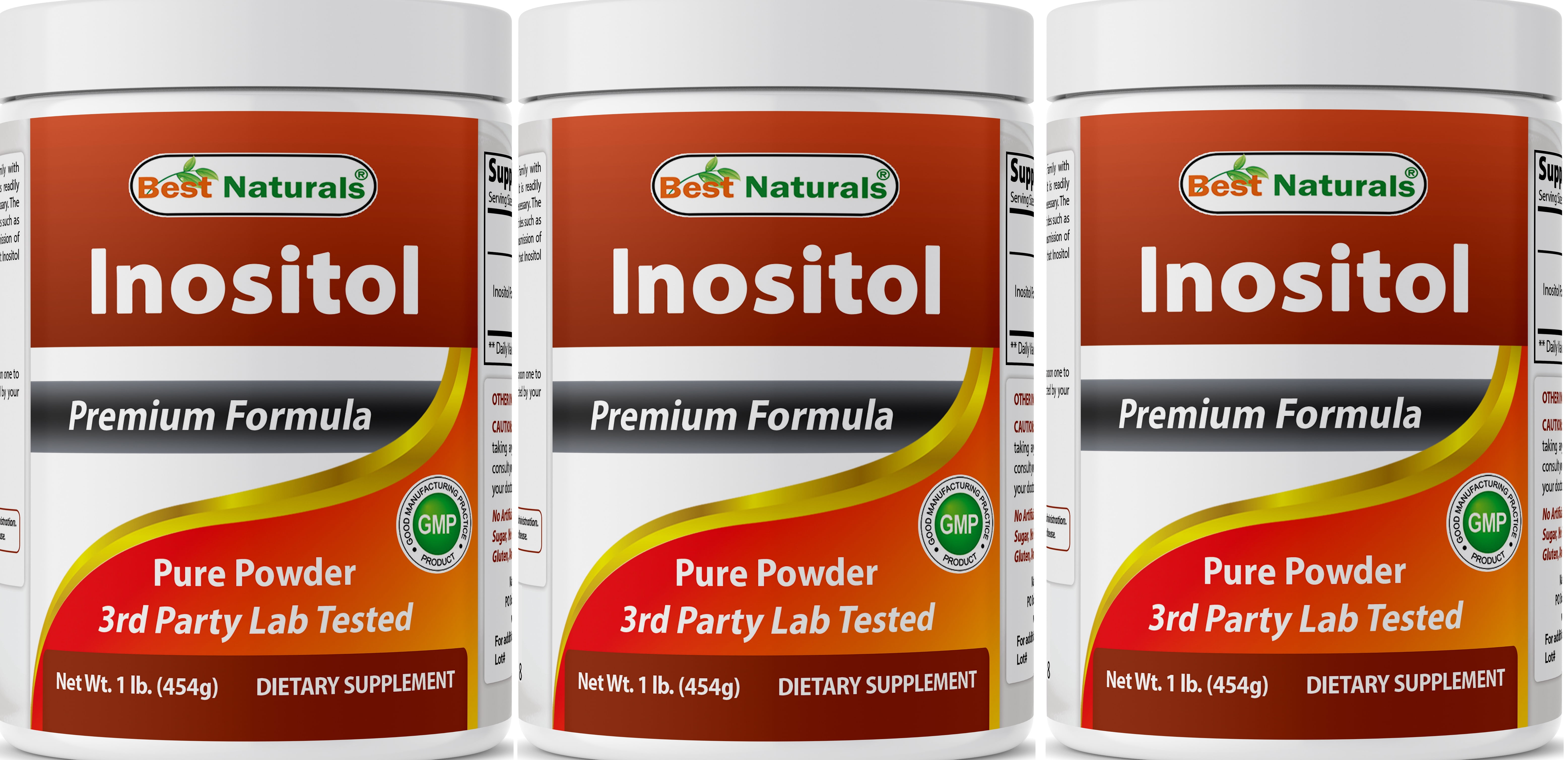 Best Naturals 3 Pack Pure Inositol Powder, 1 Lb, Supports Healthy Liver ...