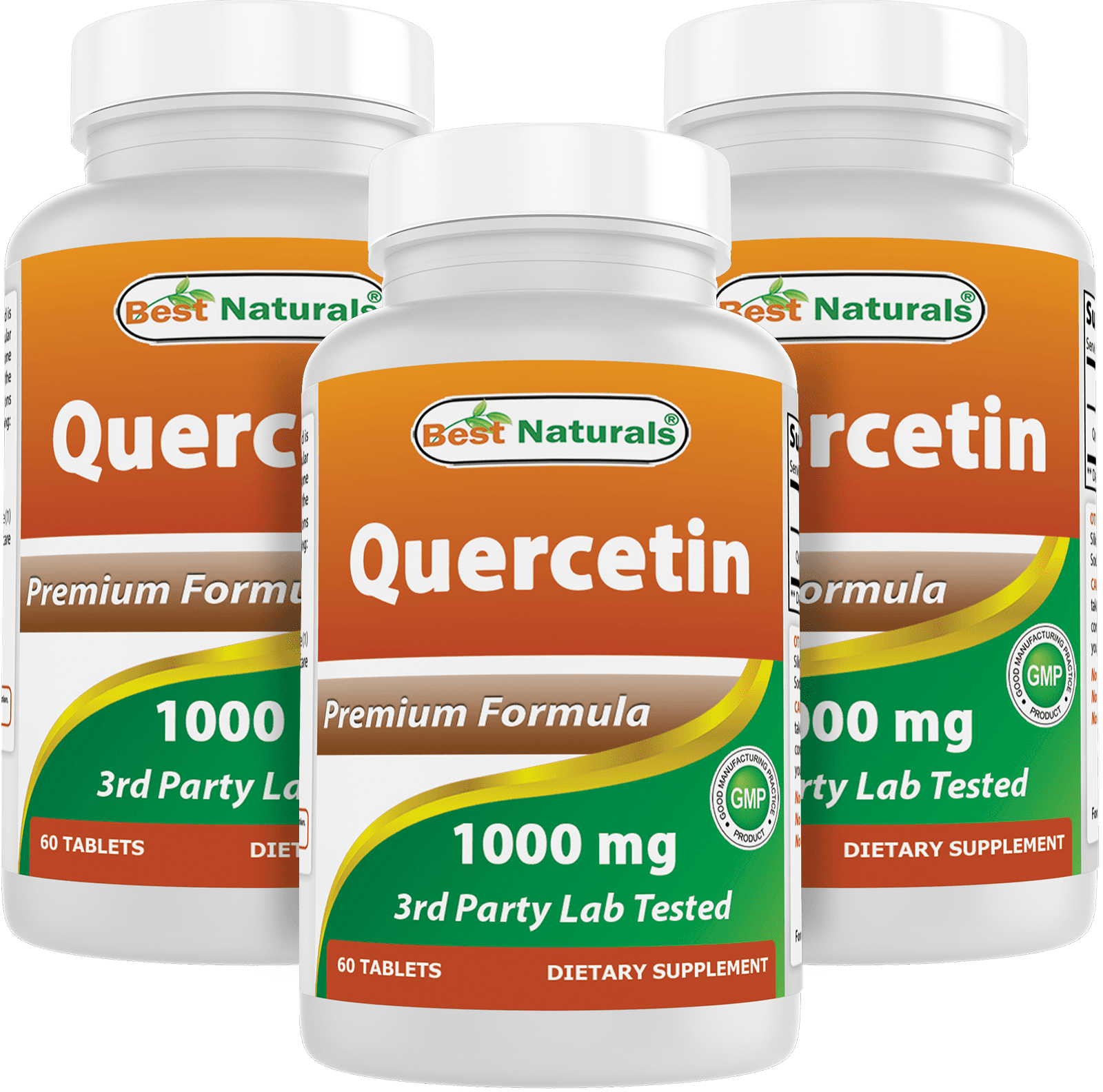 3 Pack Best Naturals Quercetin 1000 mg 60 Tablets | Immune Health