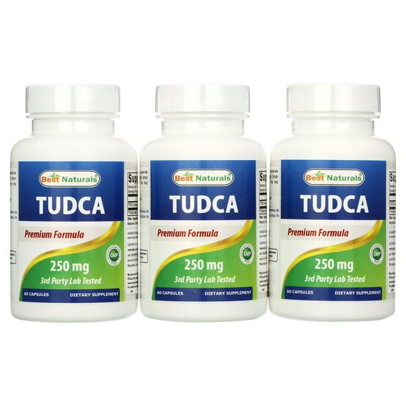 3 Pack Best Naturals TUDCA 250 mg 60 Vegetarian Capsules | (Tauroursodeoxycholic Acid)