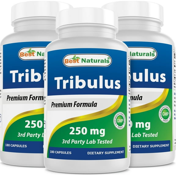 3 Pack Best Naturals Tribulus 250 mg 180 Capsules