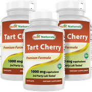 3 Pack Best naturals Tart Cherry 1000 mg 120 vegetarian Capsules