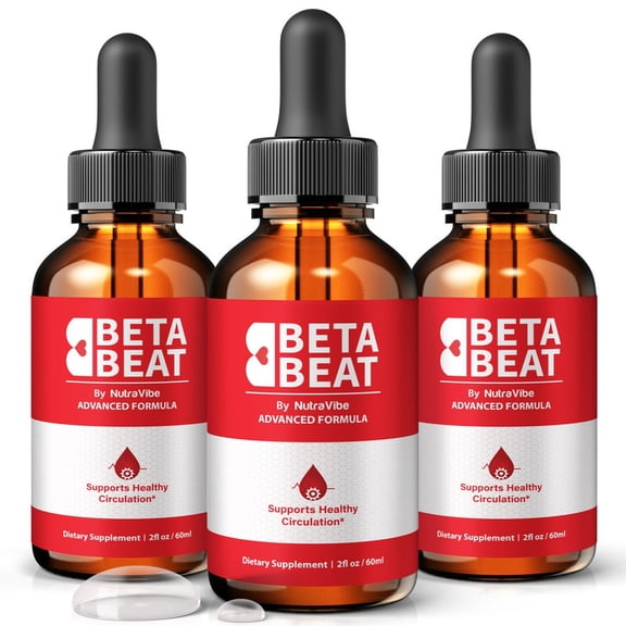 (3 Pack) Beta Beat Drops Daily Liquid Formula with a Clean, Natural Blend to Support Natural Flow, Balanced Levels & Healthy Circulation | Convenient for Consistent Use (90 Servings)