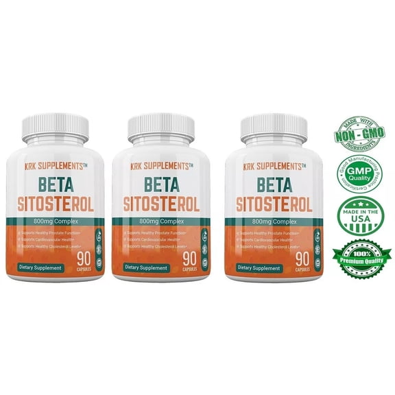 3 Pack Beta Sitosterol 800mg Prostate Super Support Cholesterol Urinary Bladder