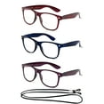 thumbnail image 1 of 3 Pack Bifocal Oversize Large Vintage Style Comfortable Stylish Simple Reading Glasses With Lanyard, 1 of 1