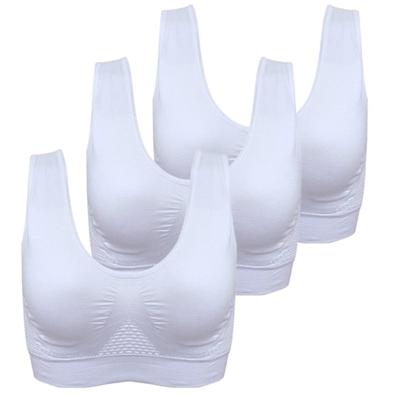3 Pack Big Girl's Plus Size Sports Bra Support Seamless Wireless Sleep Bras with Removable Pads for Teen Girls and Women