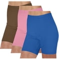 thumbnail image 1 of 3 Pack Biker Shorts Womens Soft Stretch Summer Leggings Shorts High Waist Workout Yoga Active Shorts Multipack (L, 3PC-S), 1 of 4