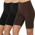 thumbnail image 1 of 3 Pack Biker Yoga Shorts for Women, High Waisted Athletic Running Workout Gym Short Pants Tummy Control Leggings, 1 of 9